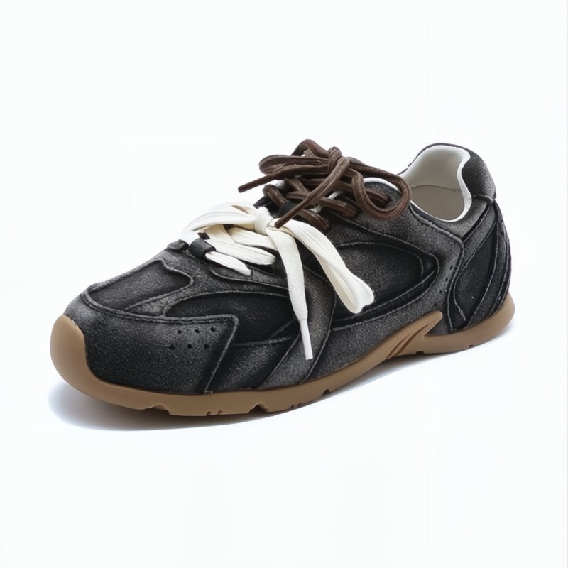 MODEGEIST Damen Sneakers Wildleder-Optik Doppelschnürung Leicht Casual