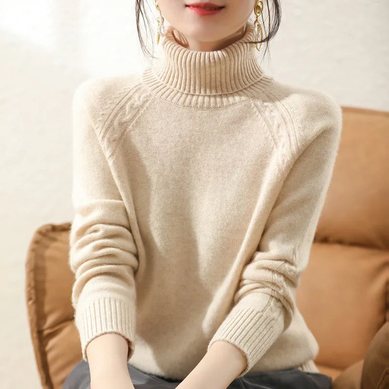 ModeGeist | Klassischer Rollkragenpullover Wollmischung Warm und Stilvoll