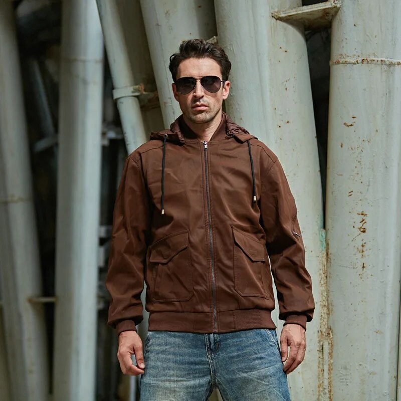 Easton Kapuzen-Lederjacke