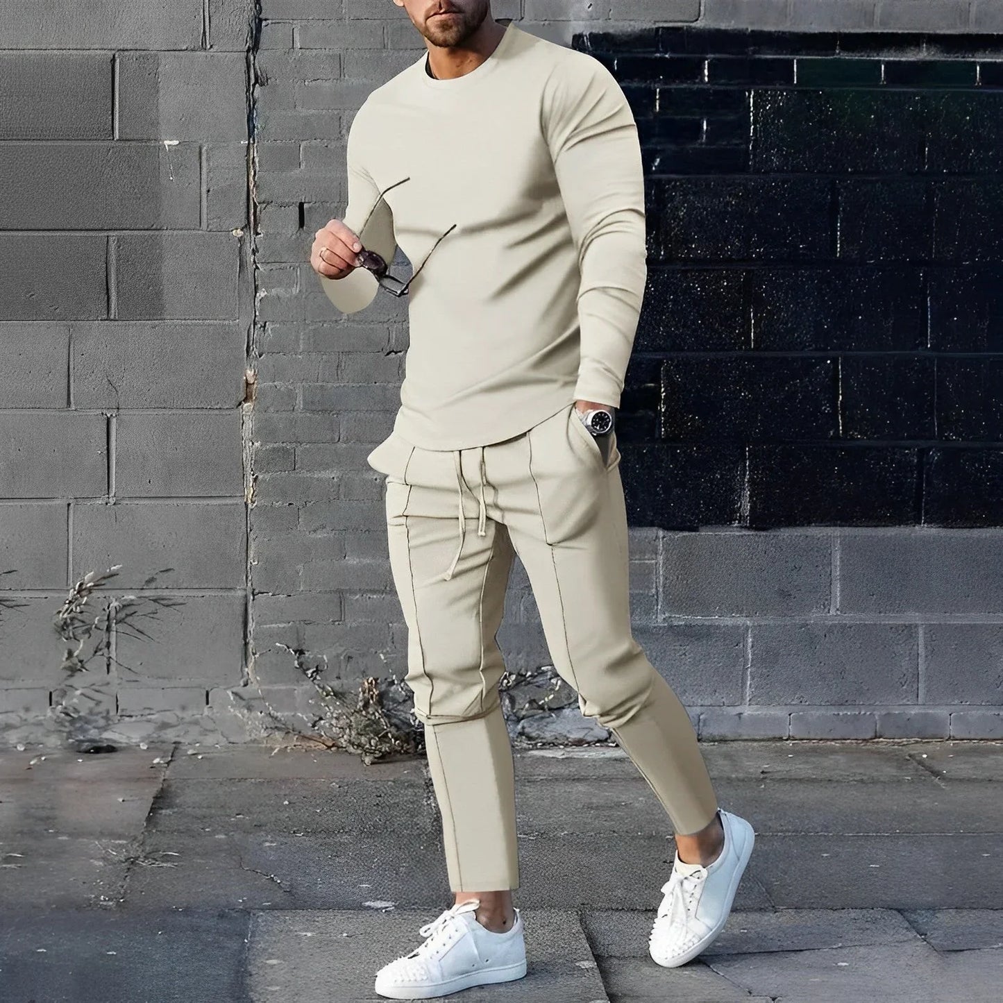 Herren-Set: Klassischer Langarm-Pullover und Hose – Modell Edward