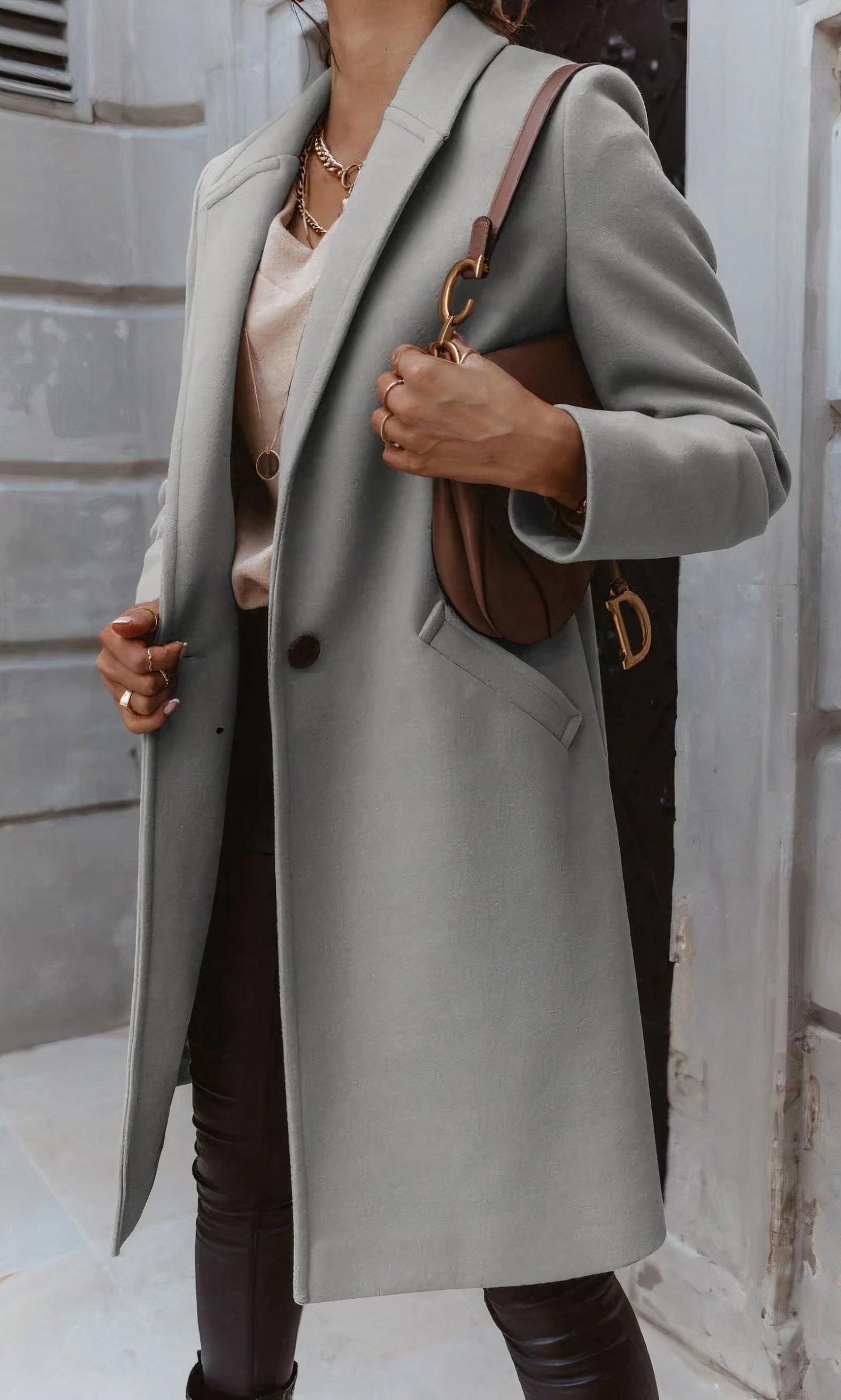 Elegantes langes Damen-Mantel - Ella