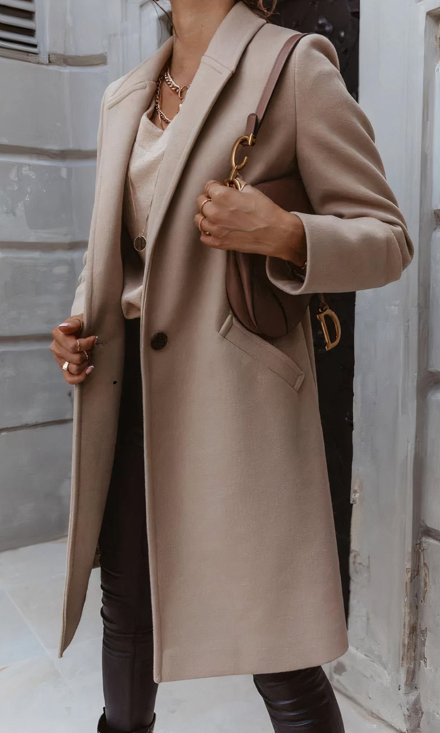 Elegantes langes Damen-Mantel - Ella