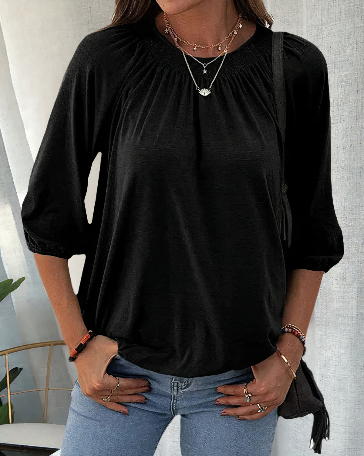 Elegante Dreiviertelarm Bluse Estelle
