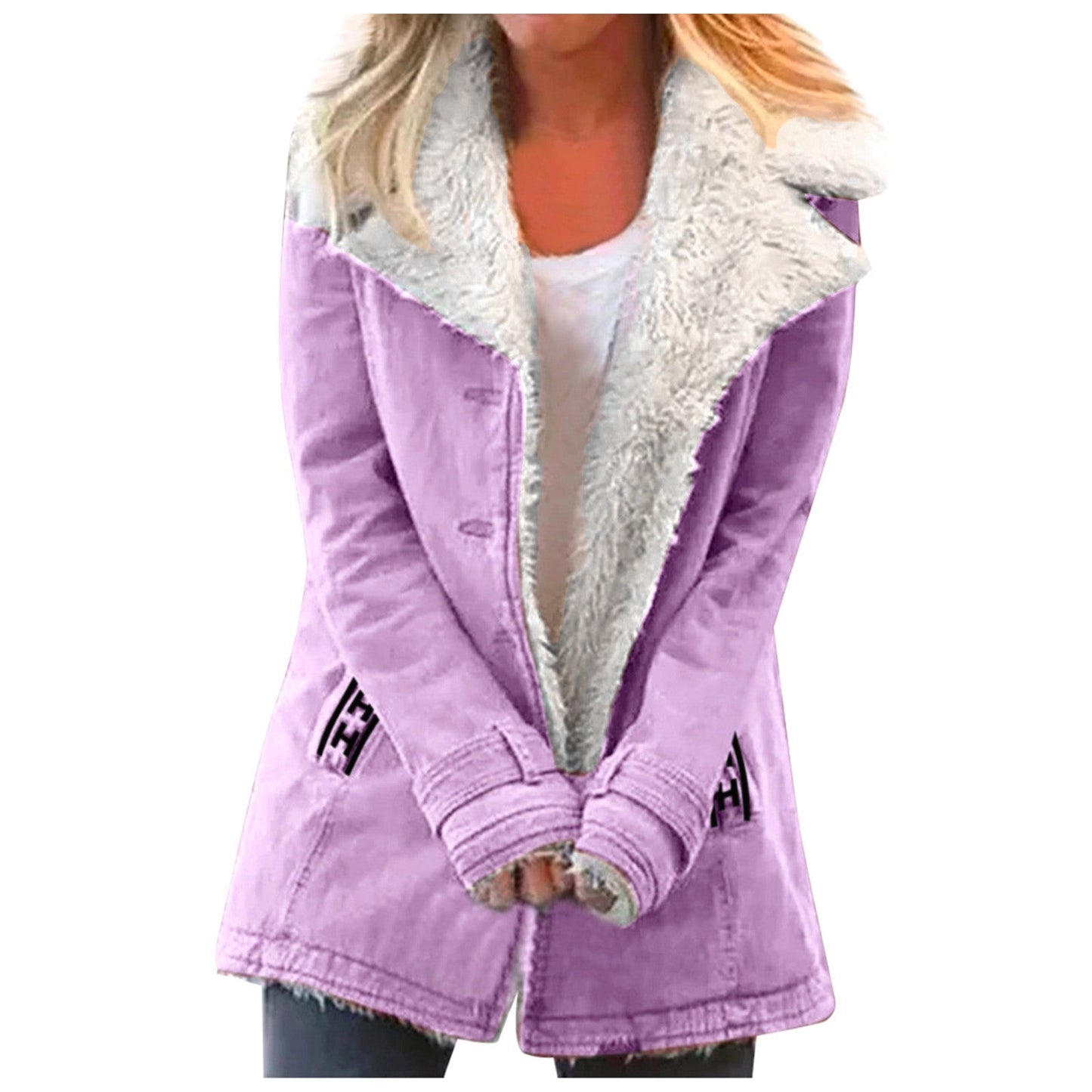 ModeGeist | Damen Winterjacke Mit Reverskragen Und Langen Ärmeln