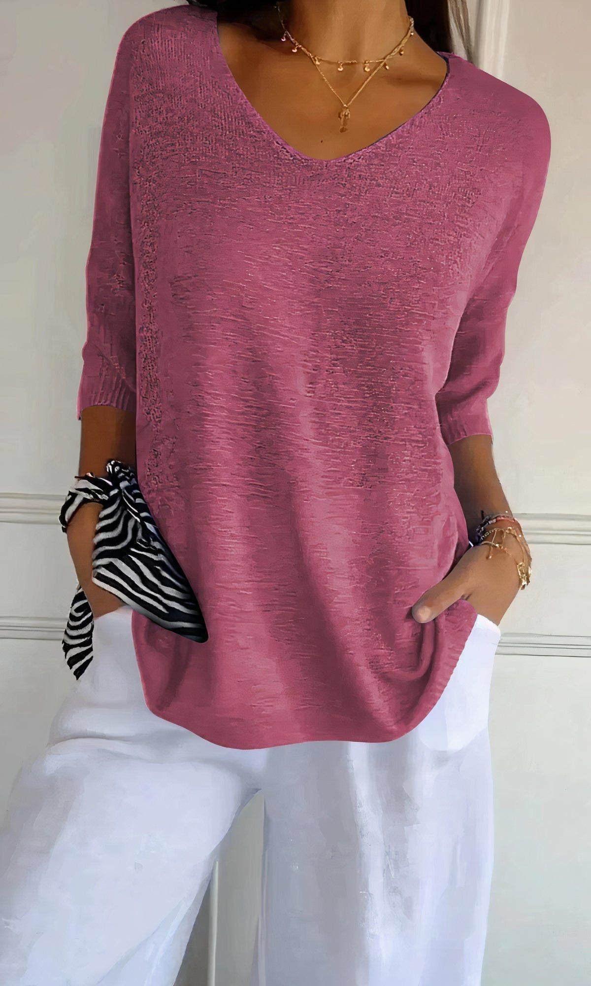 Strickpullover mit V-Ausschnitt