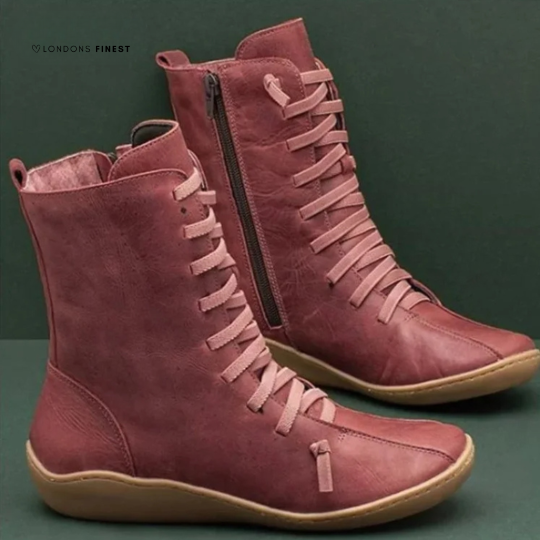MODEGEIST Damen Winterstiefel Wasserdicht Isoliert Warmes Futter Kniehoch