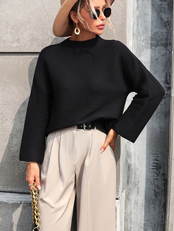 ModeGeist | Top - Locker sitzendes langärmeliges Stricktop