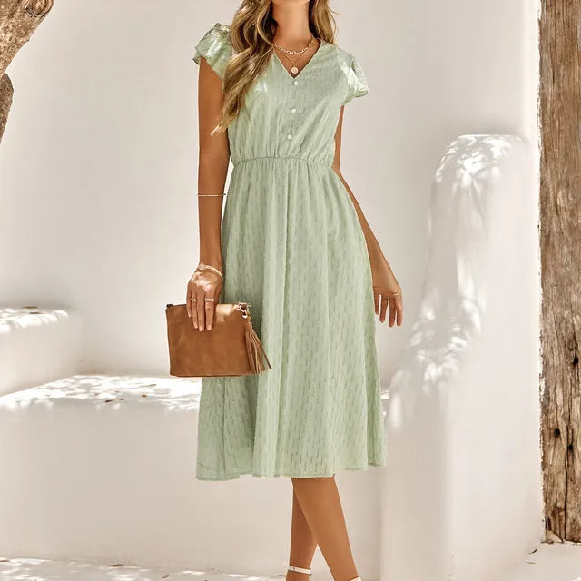 Schickes Midikleid mit V-Ausschnitt - Belle