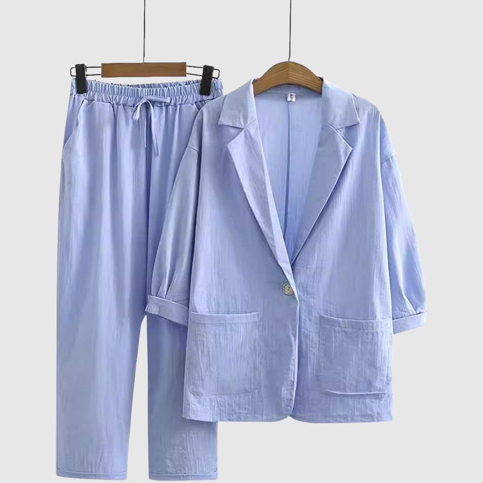 Elisey Breezy Bloom Linen Two-Piece Set