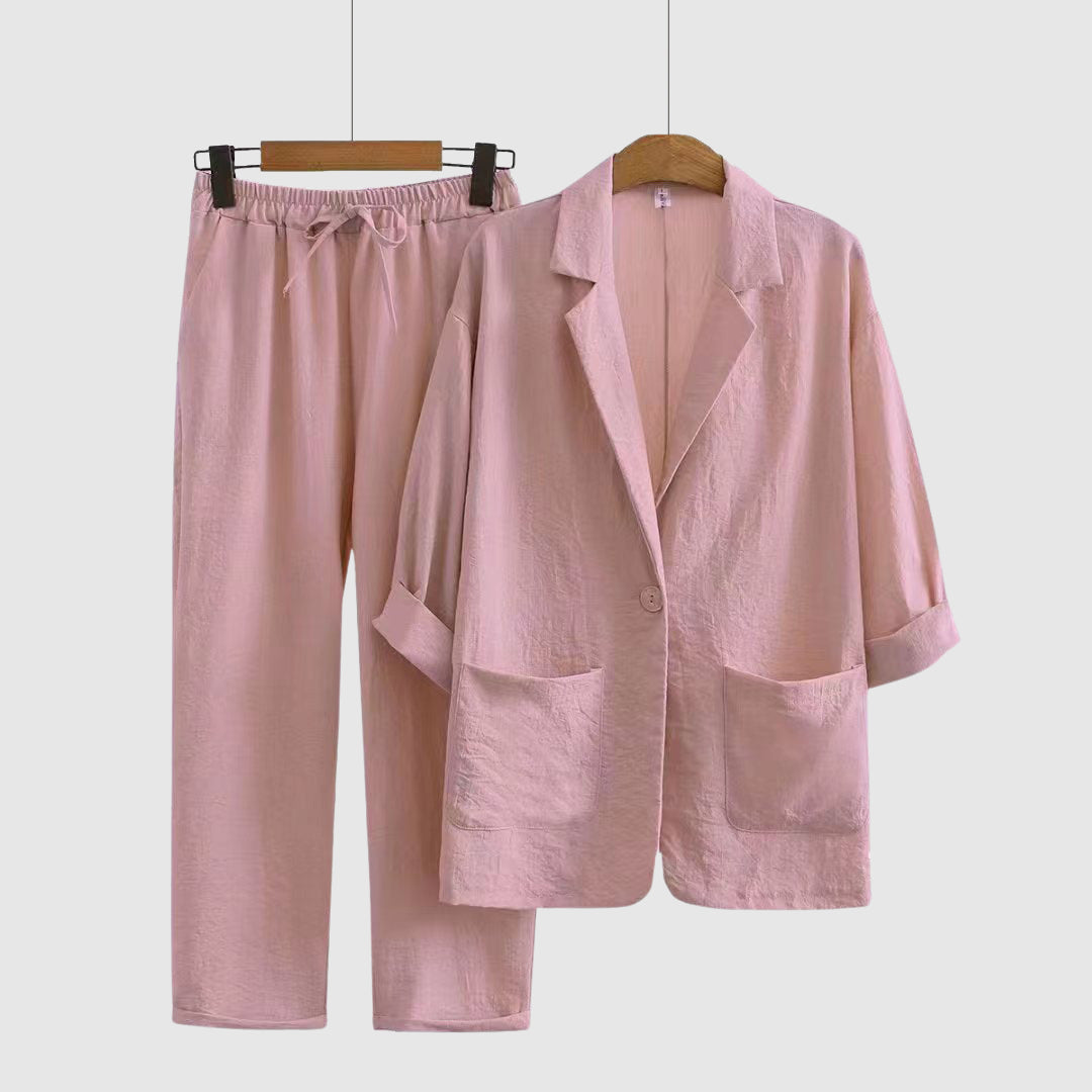 Elisey Breezy Bloom Linen Two-Piece Set