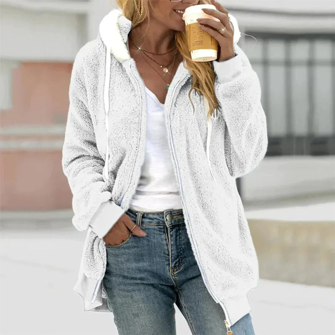 ModeGeist | Kuschelige Damen Teddyjacke Mit Warmer Kapuze