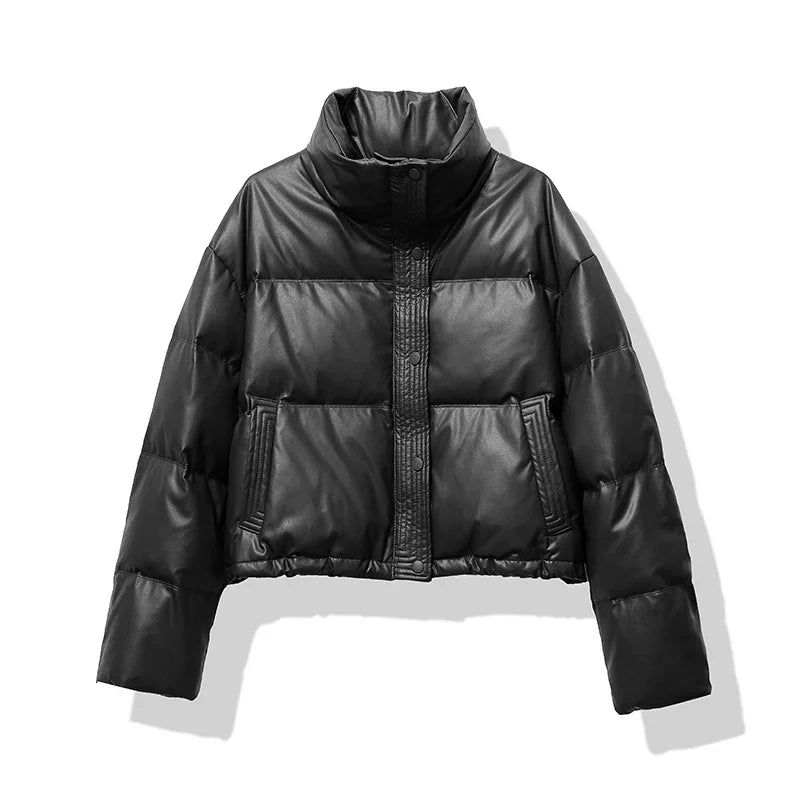 ModeGeist | Stylische Schwarze Daunenjacke für Frauen Gemütliche Winterwärme