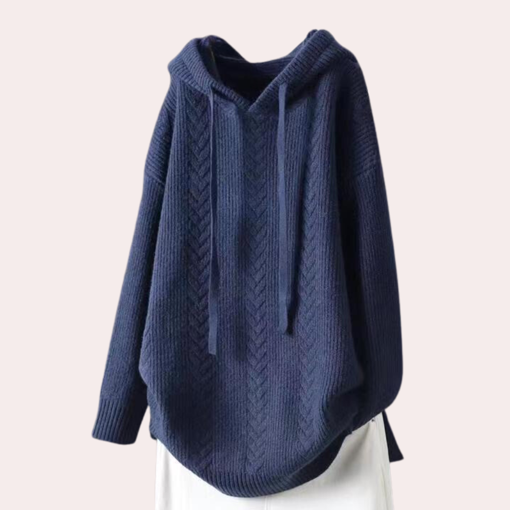 Frauen-Kapuzenpullover aus Zopfmuster von Fudus