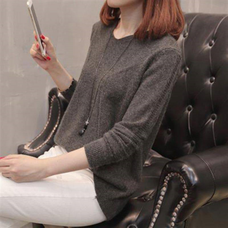 Damenoberteil Durian Winterpullover mit V-Ausschnitt