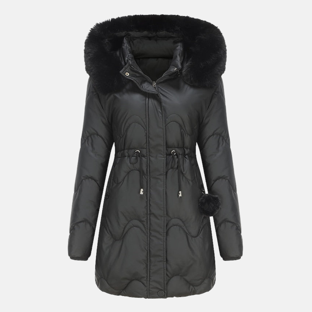 ModeGeist | Lang mit Kapuze und verstellbarem Bund für Frauen Ideal für den Winter