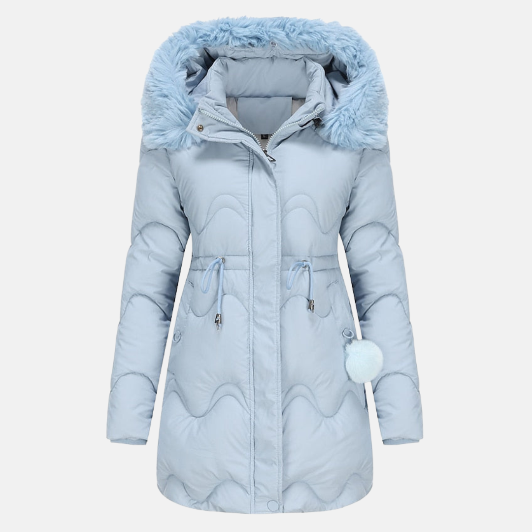 ModeGeist | Lang mit Kapuze und verstellbarem Bund für Frauen Ideal für den Winter