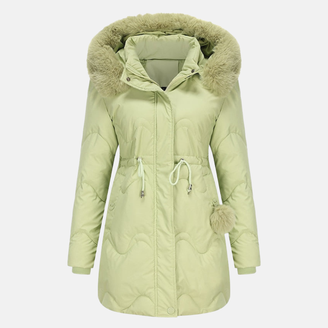 ModeGeist | Lang mit Kapuze und verstellbarem Bund für Frauen Ideal für den Winter