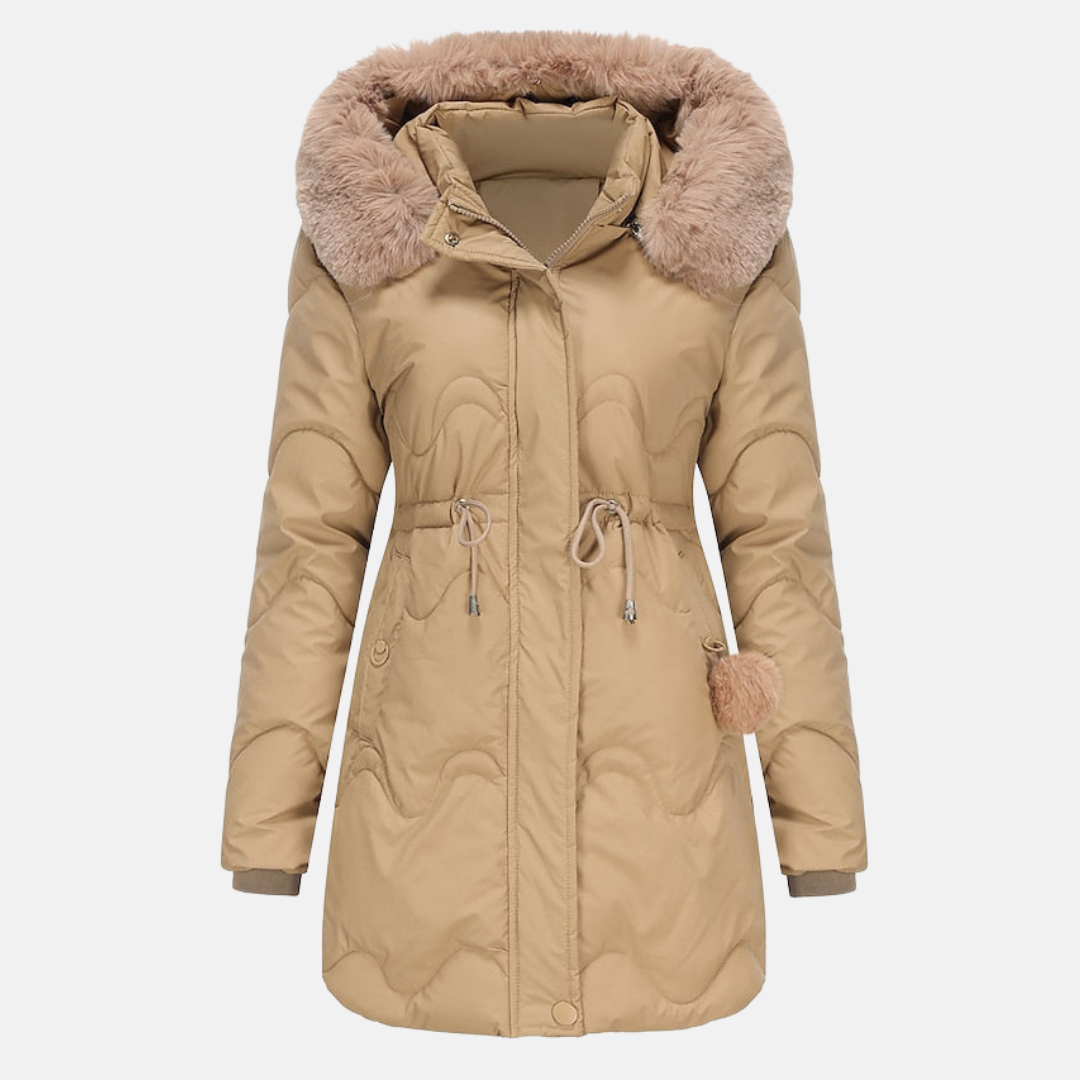 ModeGeist | Lang mit Kapuze und verstellbarem Bund für Frauen Ideal für den Winter