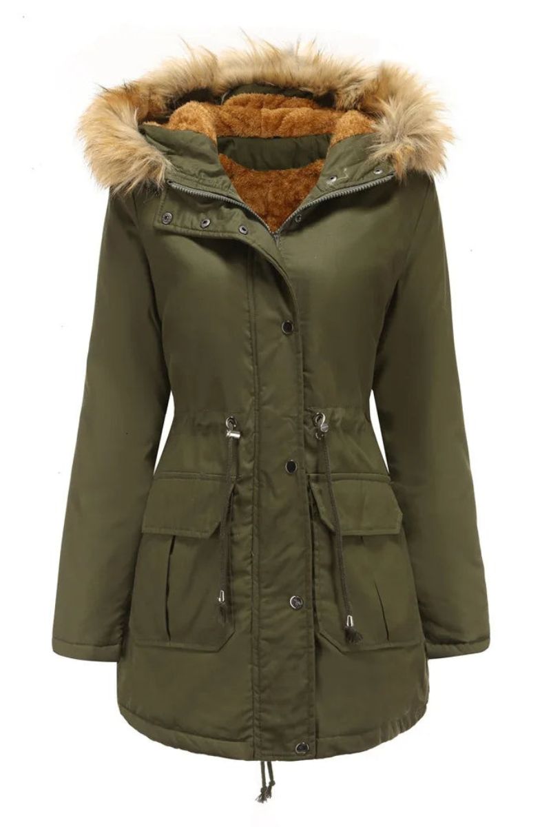 Damen-Winterparka mit Kunstfellkapuze - Modell Fiene