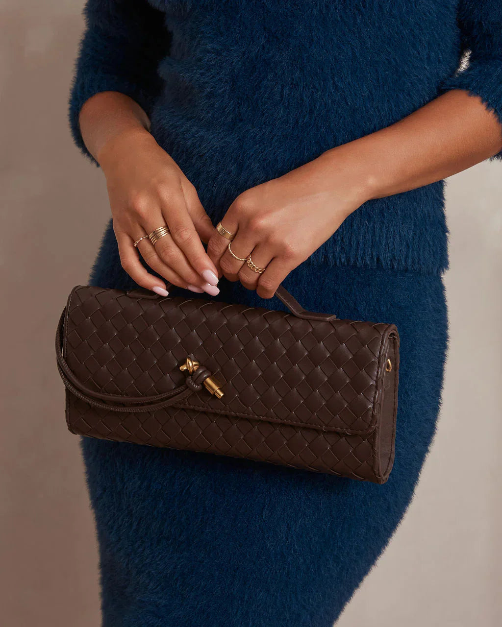ModeGeist | Kaffee Damen Handtasche mit Geflochtenem Design - ModeGeist