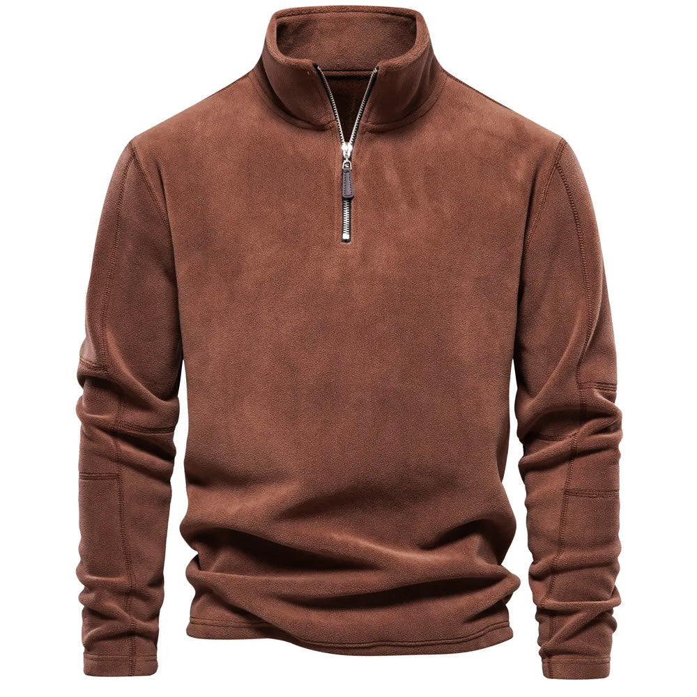 ModeGeist | Klassische Fleecejacke mit Hohem Kragen Polyester Warm und Bequem
