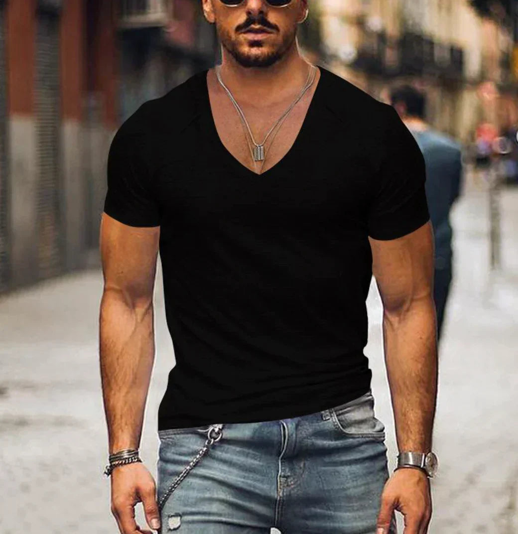 Falk Herren T-Shirt mit V-Ausschnitt