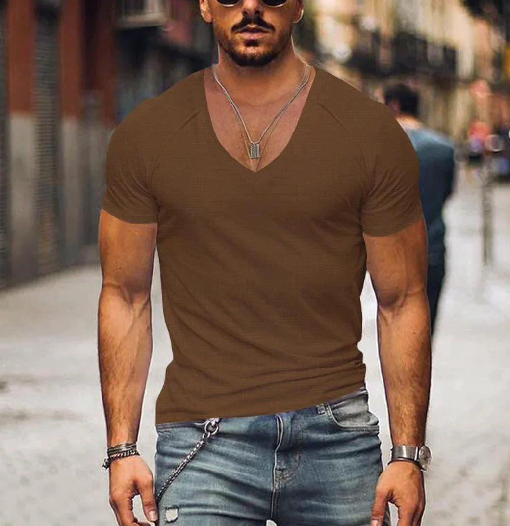 Falk Herren T-Shirt mit V-Ausschnitt