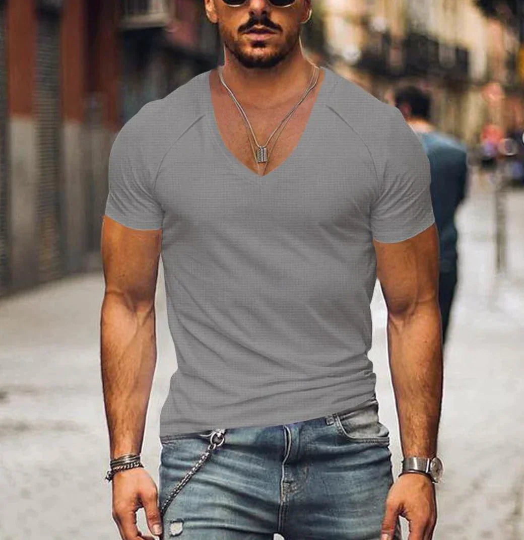Falk Herren T-Shirt mit V-Ausschnitt