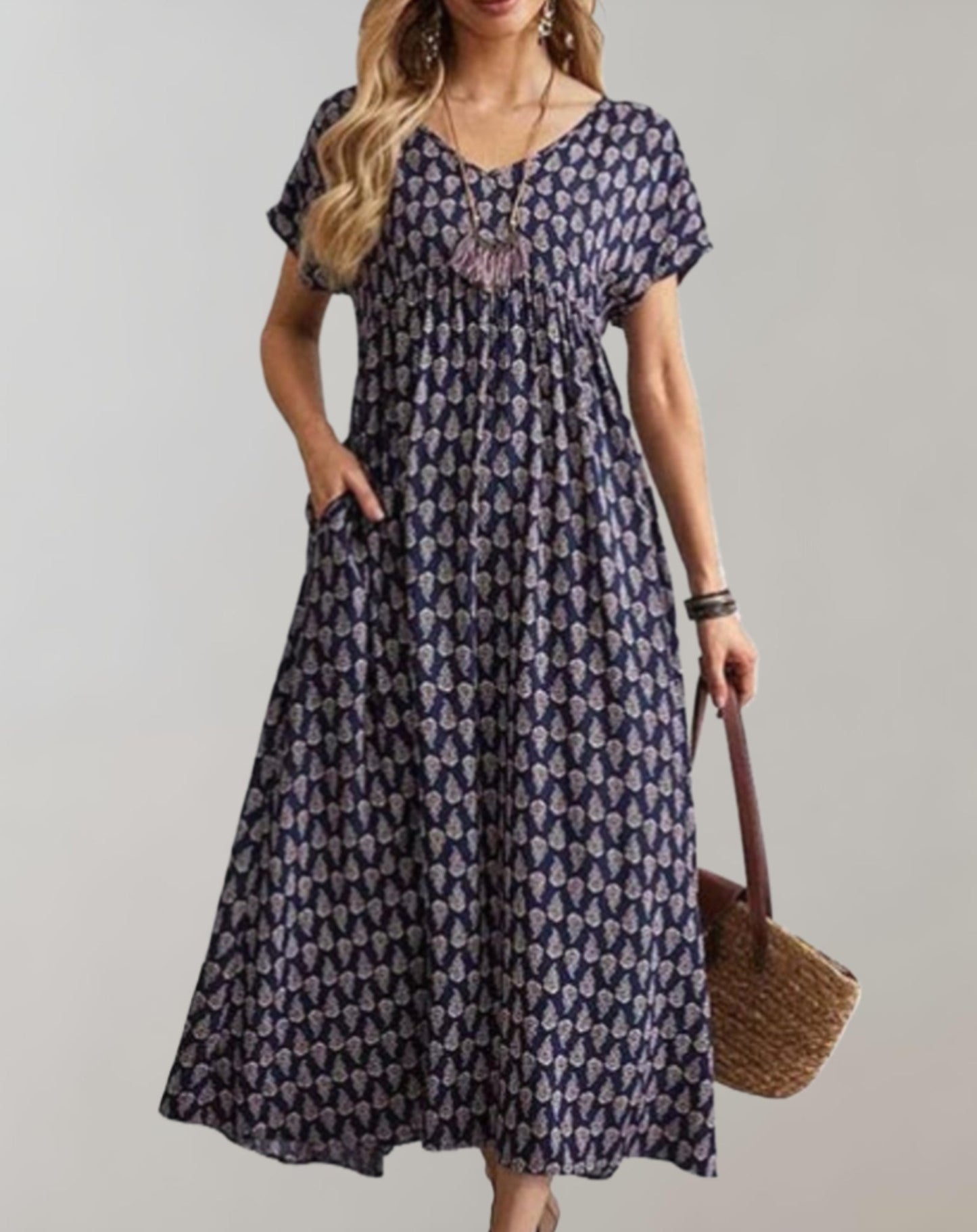 Langes, bequemes Sommerkleid Helma