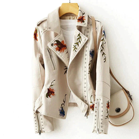 ModeGeist | Lederjacke Geblümte