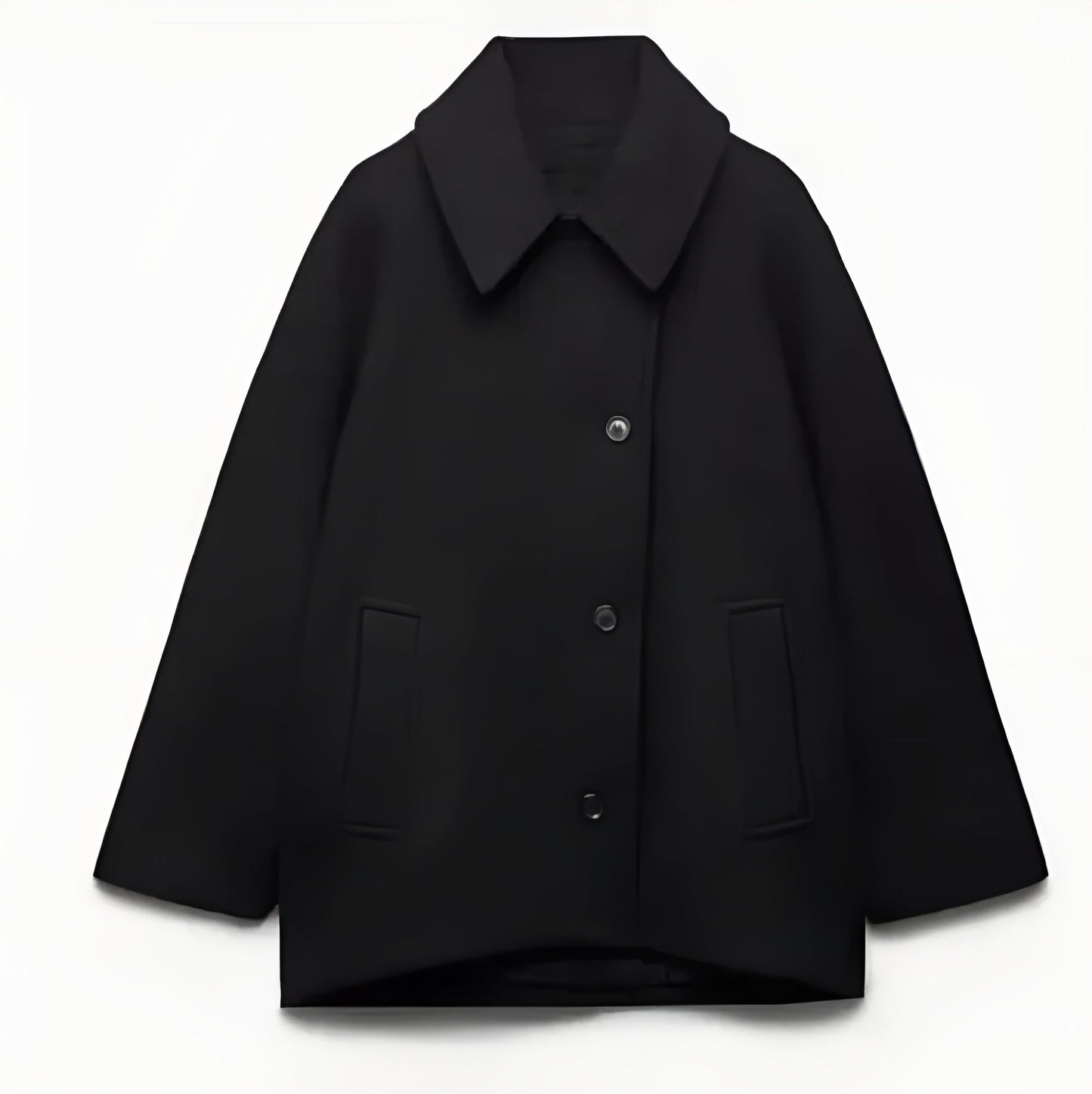 ModeGeist | Mantel - Oversized Fit - Wollmischung - Doppelt-Knöpfig - Reverskragen