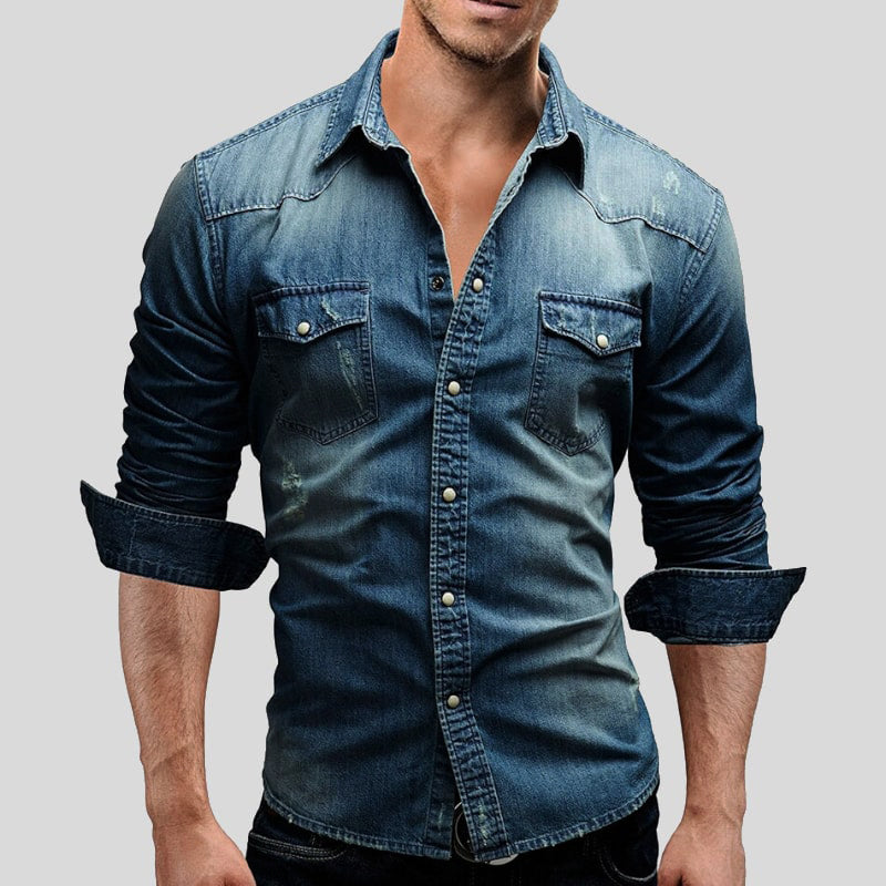 Casual, modisches Jeanshemd für Herren