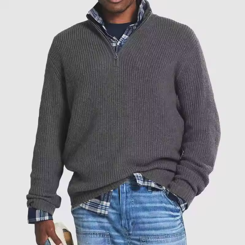 Casual Herren-Pullover aus Kaschmir mit Reißverschluss für Business