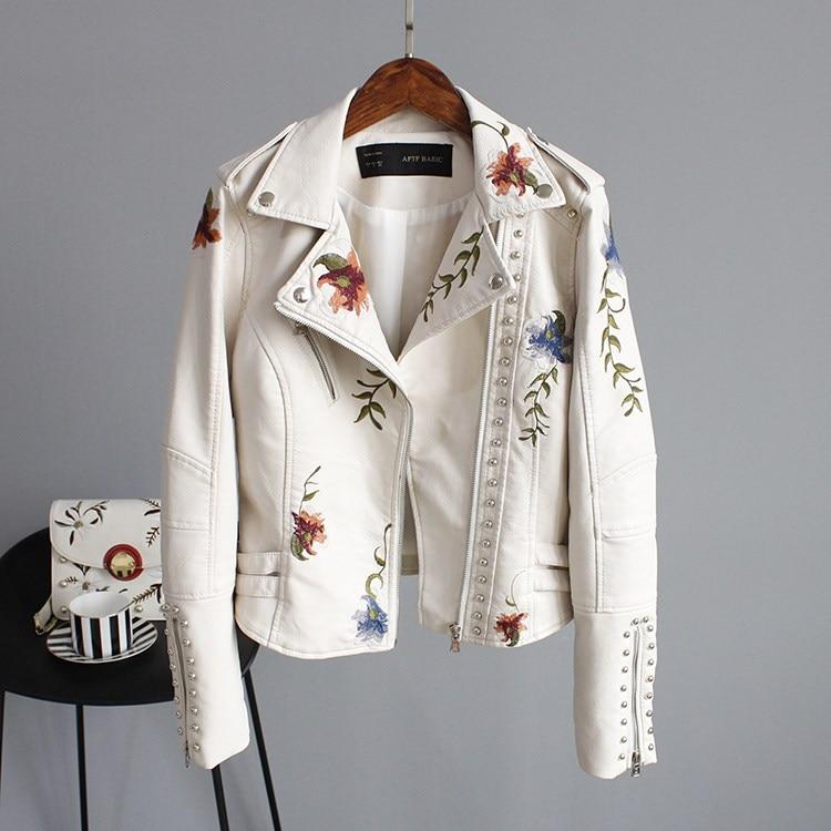 Lederjacke mit Stickerei - NIXIE