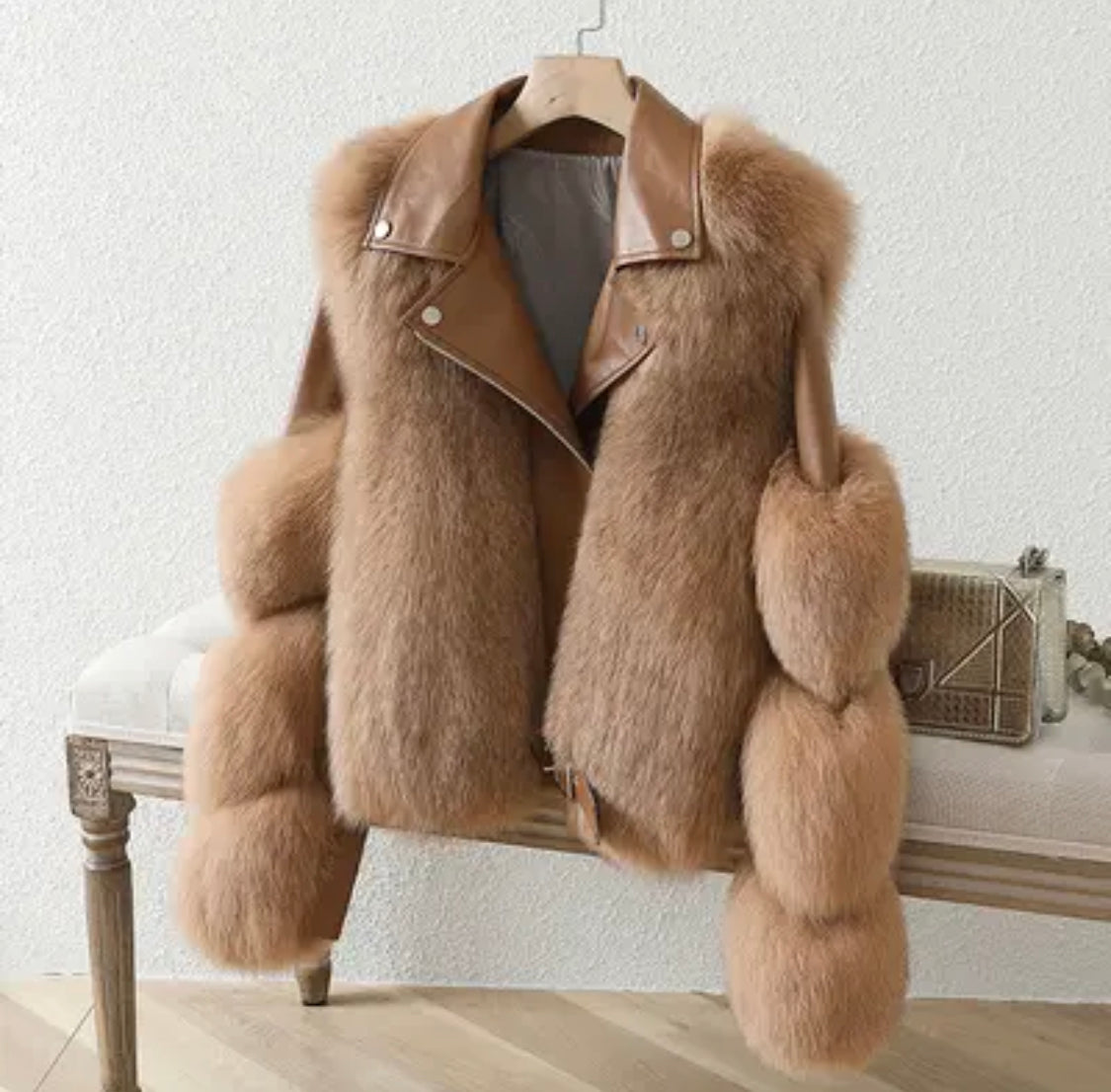 Luxus Leder- und Pelzjacke von Seva