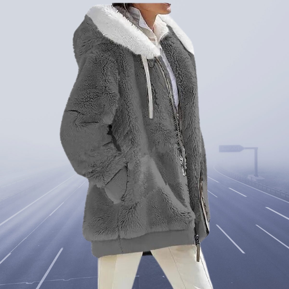ModeGeist | Übergroße Teddyjacke für Damen Gemütlich und Warm Wintermantel