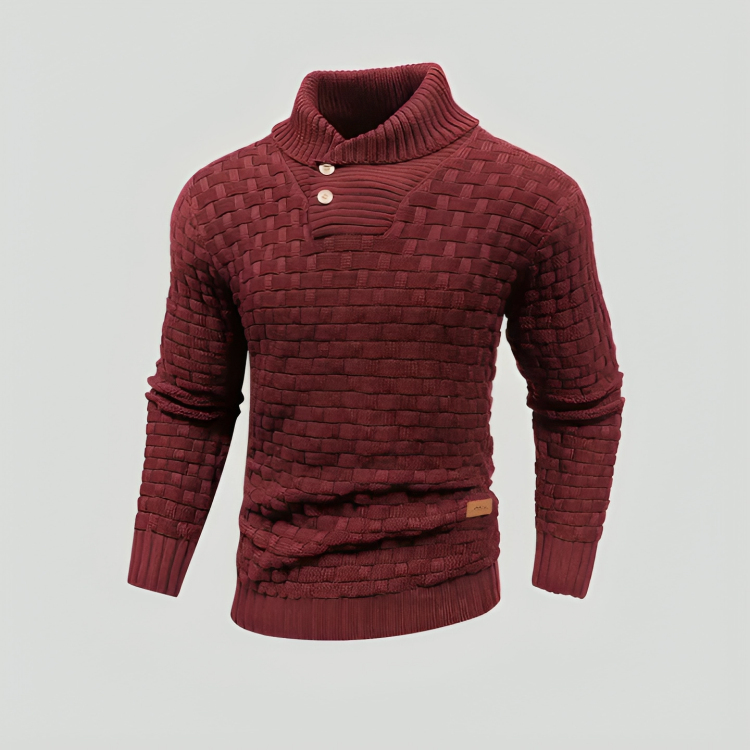Herrenpullover mit hochgeschlossenem Kragen