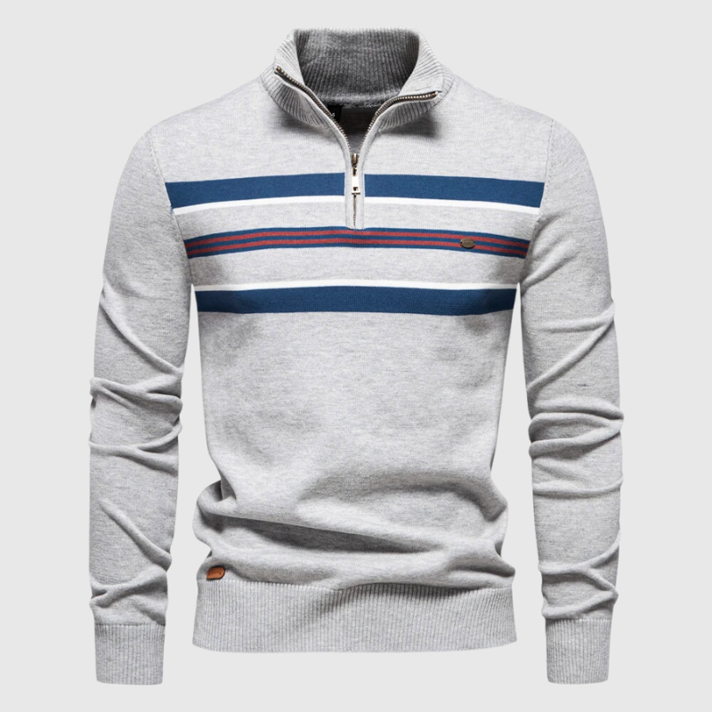 Herrenpullover mit Reißverschluss im modernen Design
