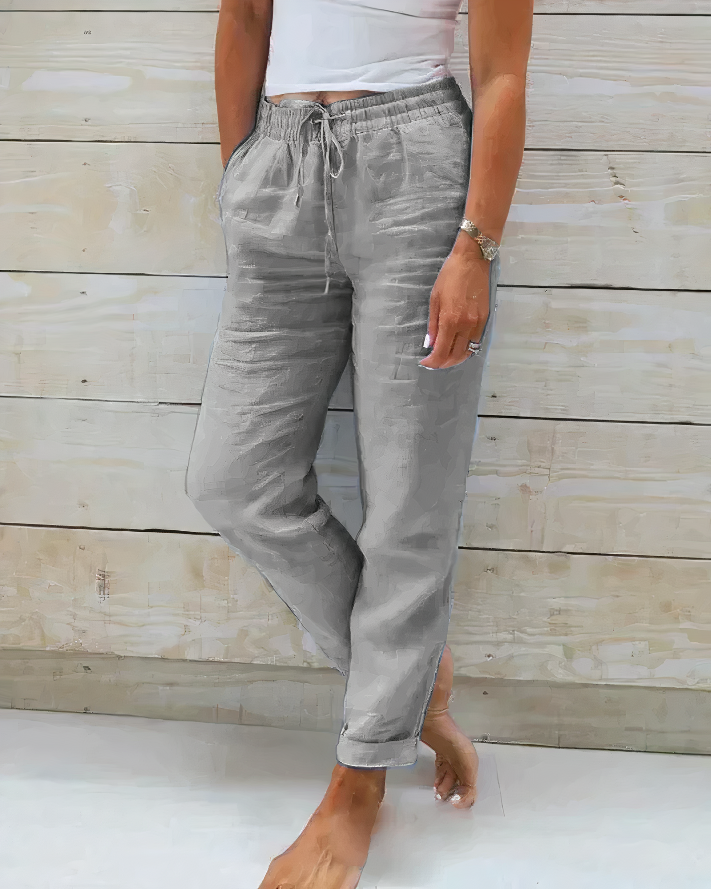 Grace Hose aus Baumwolle mit hohem Bund und Kordelzug