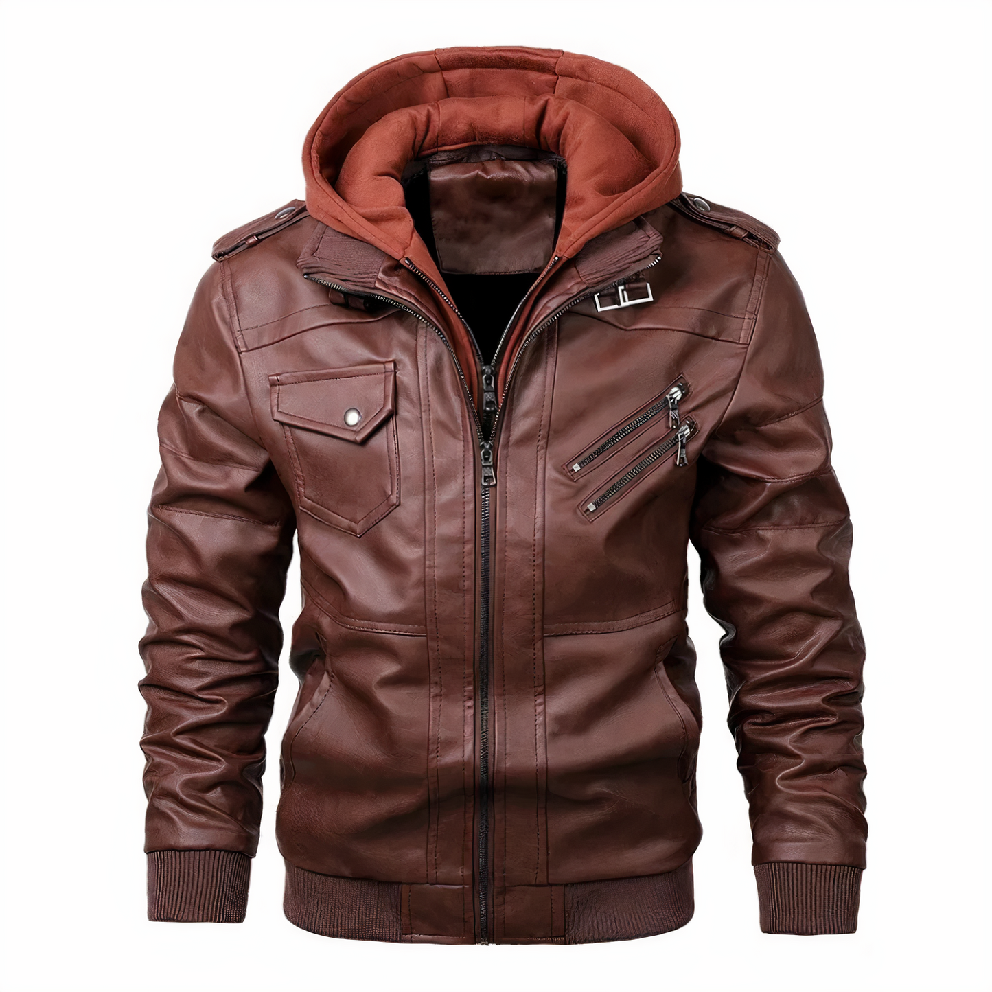 ModeGeist | Motorradjacke aus Kunstleder für Herren