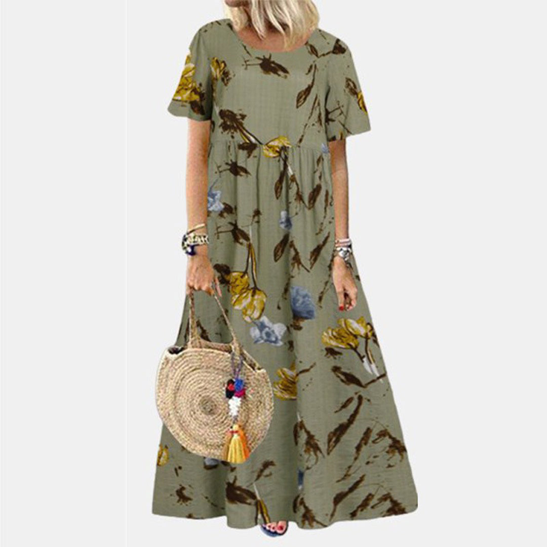Sommer-Maxikleid mit Blumenmuster für Damen