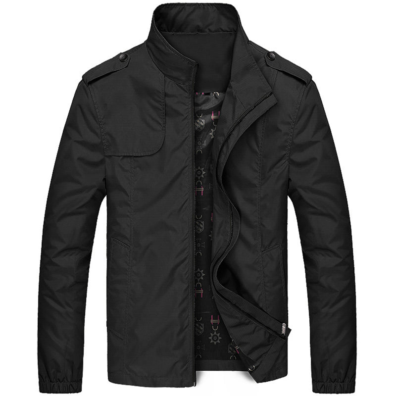 Männer-Jacke mit wasserdichten Stehkragen und Reißverschluss