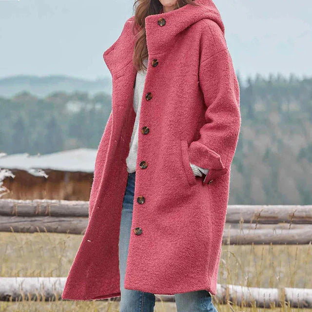 ModeGeist | Langmantel mit Knopfverschluss für Damen - Herbst