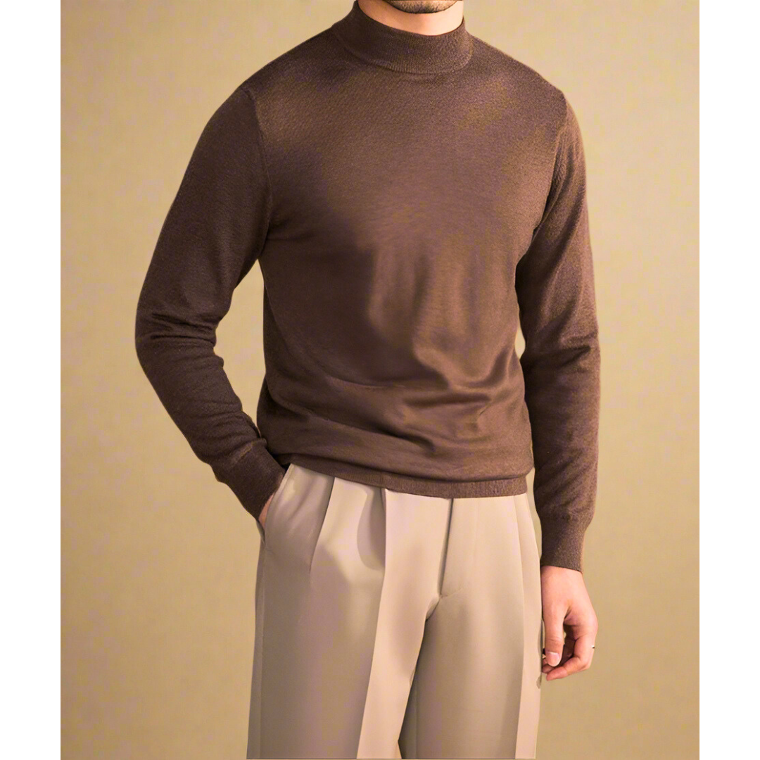 Elegantes Herren-Wollpullover mit Rollkragen in hoher Qualität