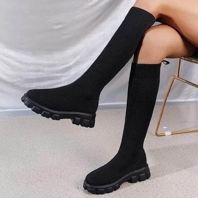 ModeGeist | Knöchelhohe Stretchsocken Stiefel
