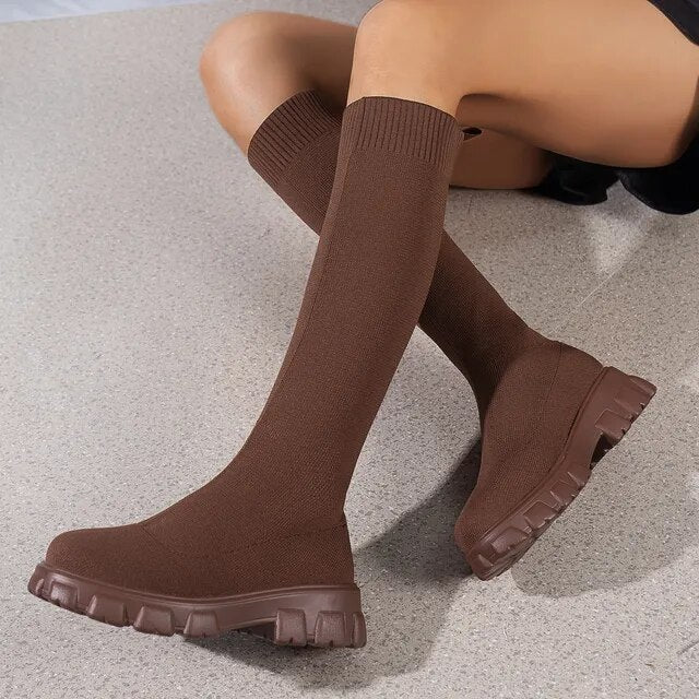 Emma Knöchelhohe Stretch-Sockenboots