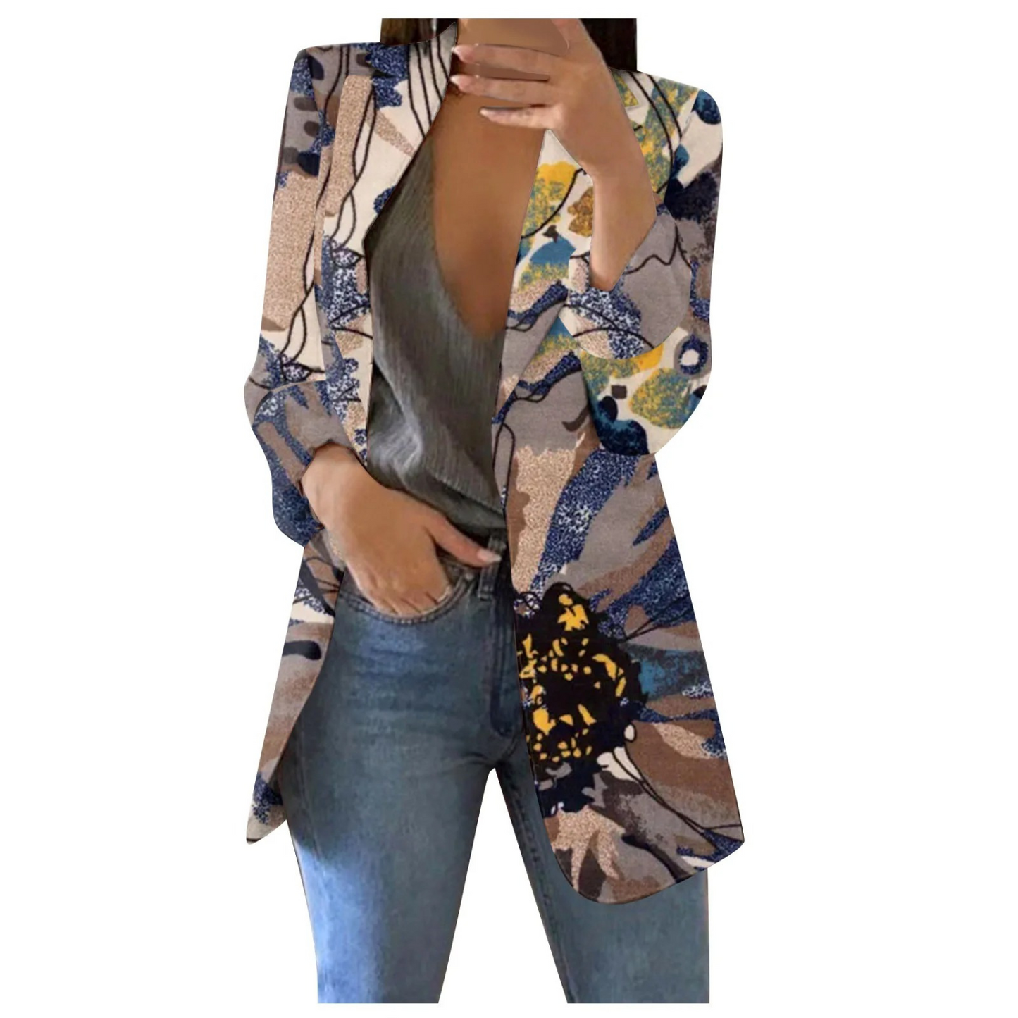 ModeGeist | Bedruckte Damen-Cropped-Blazer