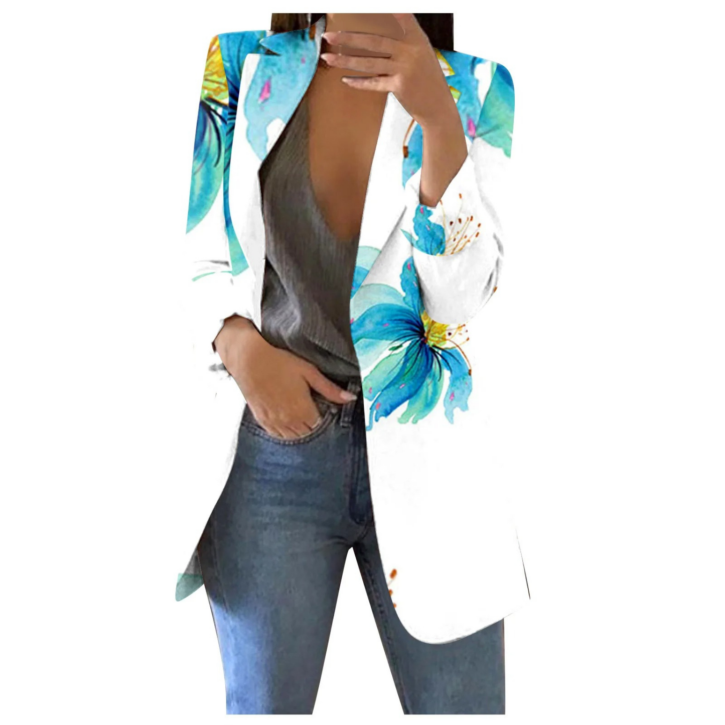 ModeGeist | Bedruckte Damen-Cropped-Blazer