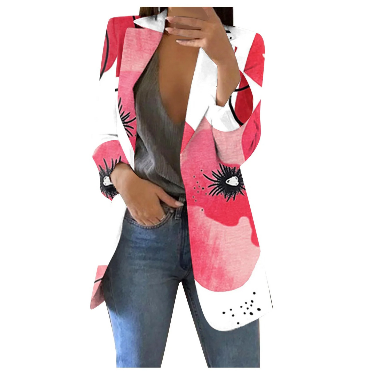 ModeGeist | Bedruckte Damen-Cropped-Blazer