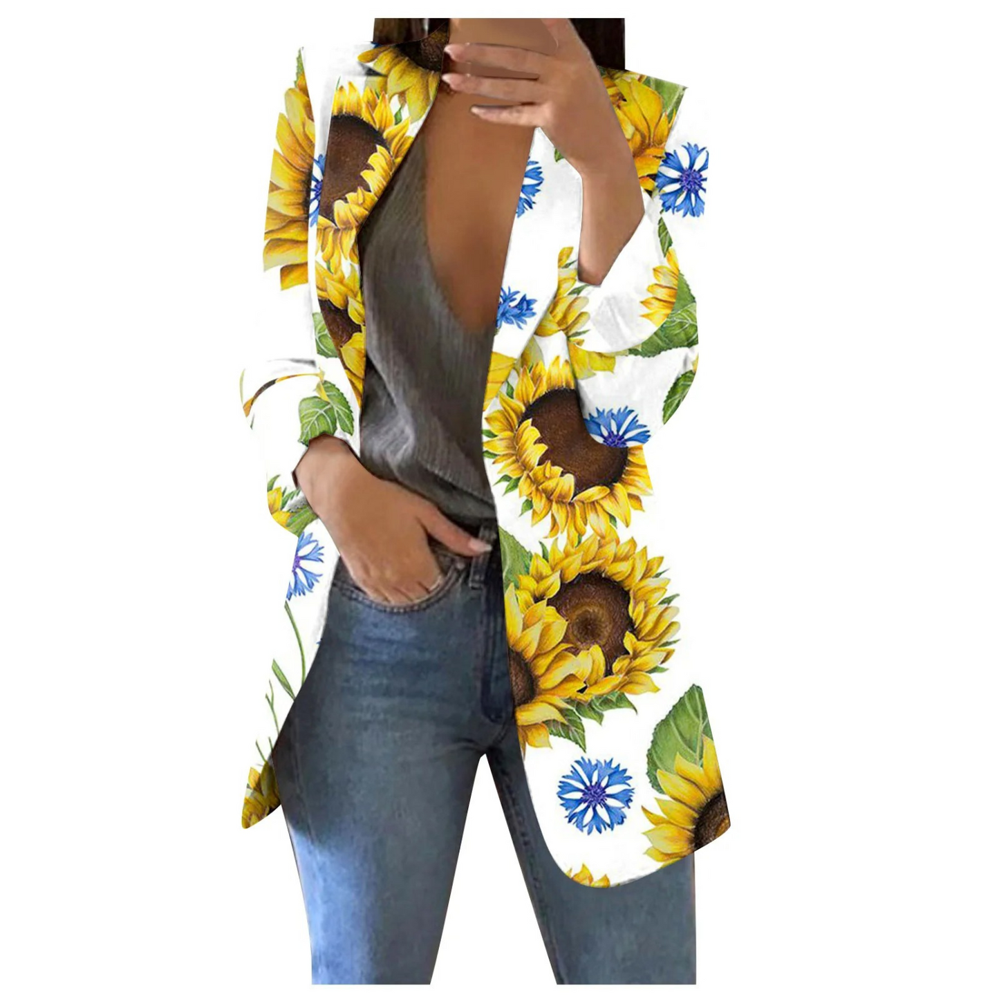 ModeGeist | Bedruckte Damen-Cropped-Blazer